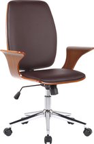 Chaise de bureau Brekstad Cuir artificiel, Noyer/Crème