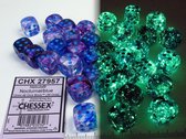 Chessex 12mm d6 Blocks - Nebula TM 12mm d6 Nocturnal/blue Luminary Dice Block™ (36 dice)