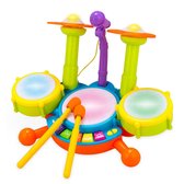 Buxibo Kinder Jazz Drumset - Speelgoedinstrument - Inclusief Microfoon