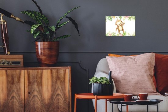 Stickers muraux - Singe - Jungle - Aquarelle - 30x20 cm - Feuille adhésive