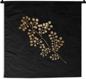 Tapisserie - Tissu mural - Or - Branche - Feuille - 180x180 cm - Tapisserie