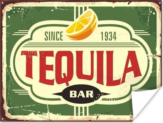 Poster Tequila - Vintage - Reclamebord - 80x60 cm