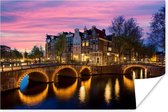 Affiche Amsterdam - Nuit - Canal - 120x80 cm