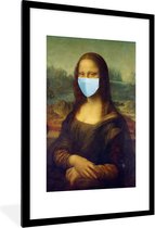 Fotolijst incl. Poster - Mona Lisa - Leonardo da Vinci - Mondkapje - 60x90 cm - Posterlijst
