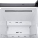 Binnenzijde van een LG koelkast met "Multi Air Flow" en "Door Cooling+" technologie.