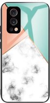 Marmer Gehard Glas Achterkant TPU Border Case voor OnePlus Nord 2 5G (HCBL-9)