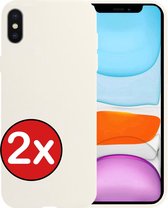 Hoes voor iPhone X Hoesje Siliconen Case Cover - Hoes voor iPhone X Hoesje Cover Hoes Siliconen - Wit - 2 Stuks