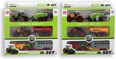 tractorset kunststof/diecast 6-delig