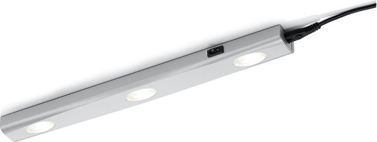 LED Keukenkast Verlichting - Torna Arigany - 3W - Koppelbaar - Warm Wit 3000K - 3-lichts - Rechthoek - Mat Grijs