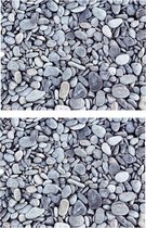2x stuks marmeren stijl steen print placemats van vinyl 40 x 30 cm - Antislip/waterafstotend - Stevige top kwaliteit