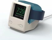 Retro Laadstation Voor geschikt voor Apple Watch Series - Grijs Blauw | Watchbands-shop.nl
