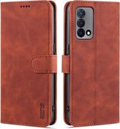 Voor OPPO K9 AZNS Huid Voelen Kalf Textuur Horizontale Flip Lederen Case met Kaartsleuven & Houder & Portemonnee (Bruin)