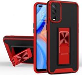 Voor vivo Y12s 2021 Dual-color Skin Feel TPU + PC Magnetische schokbestendige hoes met onzichtbare houder (rood)