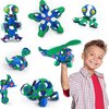 Clixo Crew 30 stuks set (blauw/groen)- flexibel magnetisch speelgoed– combinatie van origami en bouwspeelgoed-montessori speelgoed- educatief speelgoed- speelgoed 4,5,6,7,8 jaar jongens en meisjes