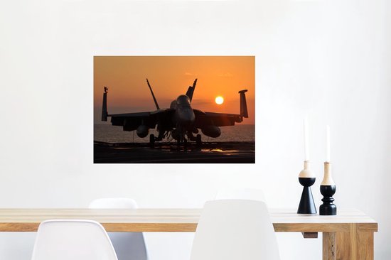 Affiche Avion - Avion de chasse - Porte-avions - 90x60 cm