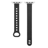 Leren band met dubbele studs voor Apple Watch Series 6 & SE & 5 & 4 40 mm / 3 & 2 & 1 38 mm (zwart)