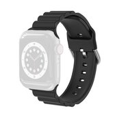 Business B-stijl siliconen horlogebandje voor Apple Watch Series 6 & SE & 5 & 4 44 mm / 3 & 2 & 1 42 mm (zwart)