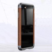 Voor iPhone SE 2020/8/7 R-JUST metalen + houten frame beschermhoes