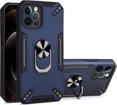 PC + TPU-beschermhoes met 360 graden draaibare ringhouder voor iPhone 12 Pro (koningsblauw)