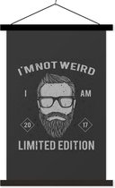 Porte-affiche avec affiche - Affiche scolaire - Vintage - Barbe - Lunettes - 60x90 cm - Lattes noires
