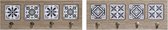Kapstok DKD Home Decor Blauw Metaal Mozaïek Hout MDF (2 pcs) (48 x 1.2 x 17.5 cm)