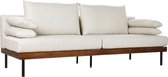 Sofa DKD Home Decor Bruin Beige Polyester Katoen Metaal Pijnboom (220 x 88 x 85 cm)