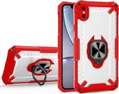 Matte TPU + PC magnetische schokbestendige hoes met ringhouder voor iPhone XS Max (rood)