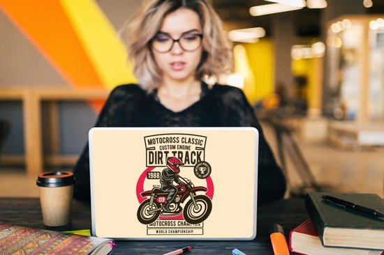 Sticker ordinateur portable - 12,3 pouces - Moteur - Vintage - Dessin