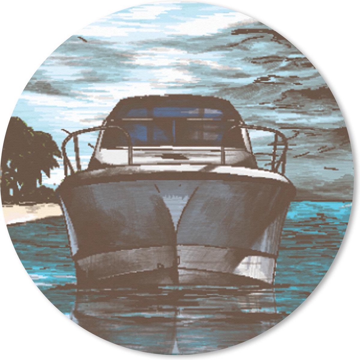 Muismat rond 20x20 cm - Mousepad Boot - Zee - Kleuren - Ronde muismatten