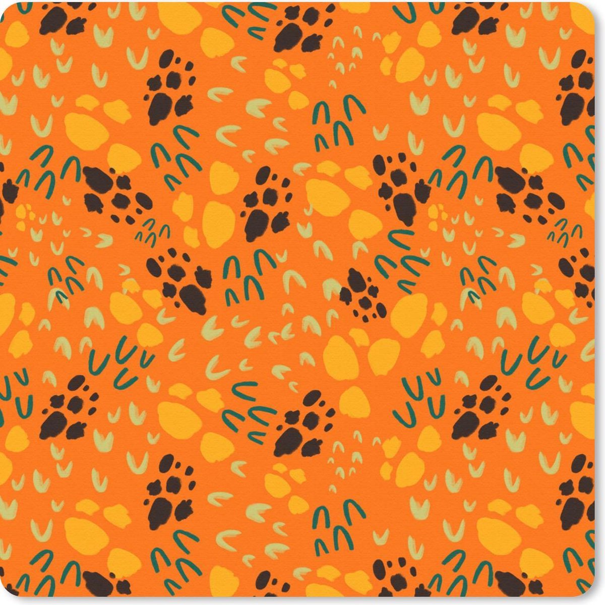 Muismat 20x20 cm - Mousepad Oranje - Abstract - Patroon - Muismatten