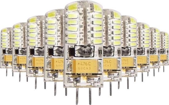 Ledlamp G4 12V 3W SMD2835 24LED 360 ° (10 stuks) - Wit licht - Overig - Pack de 10 - Wit Neutre 4000K - 5500K - SILUMEN