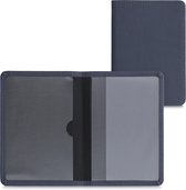 Housse kwmobile pour certificat d'immatriculation et permis de conduire - Housse de protection avec porte-cartes en bleu gris - Simili cuir