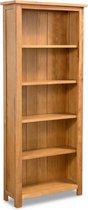 Boekenkast 5 lagen 60x22,5x140 cm massief eikenhout