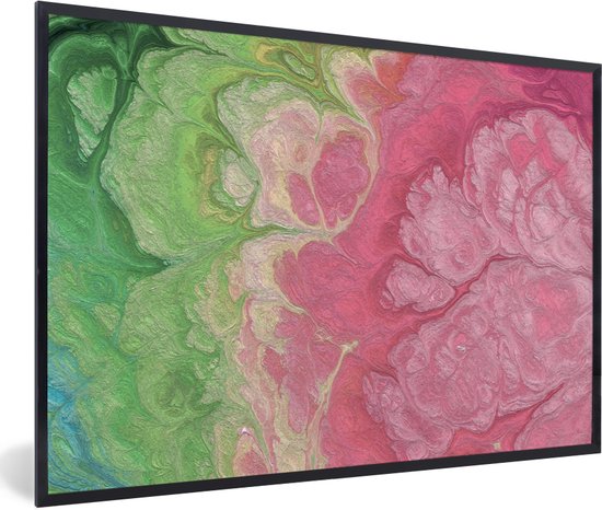 Image dans le cadre - Art psychédélique du cadre photo peinture acrylique colorée noir 30x20 cm - Affiche dans le cadre (Décoration murale salon / chambre)