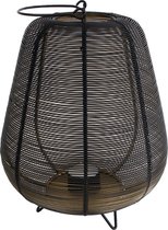 Windlicht Zwart/Goud Draad Metaal 25 cm