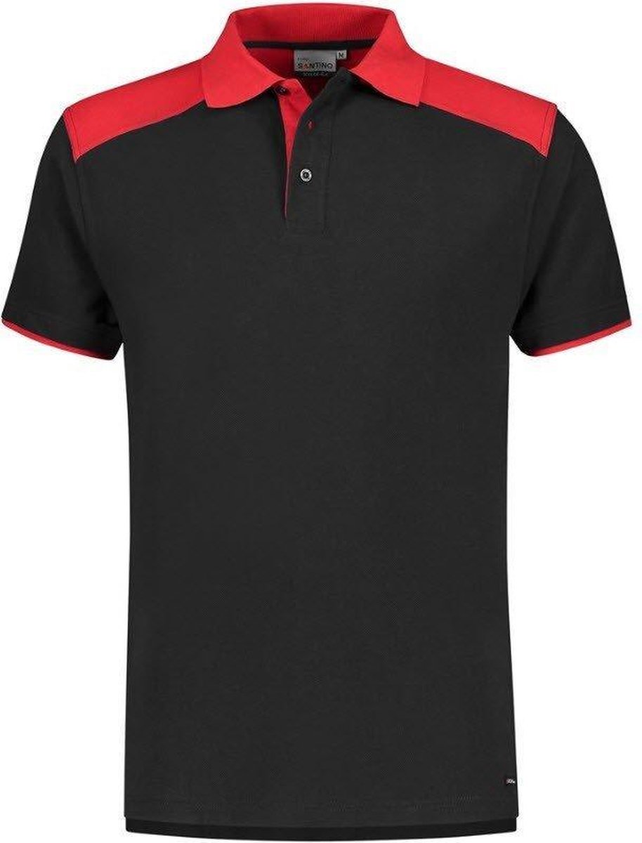 Santino poloshirt Tivoli - 200135 - zwart/rood - maat 3XL