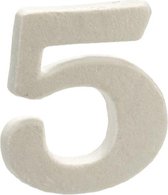 Pincello Decoratiecijfer 5 Polystyreen 10 X 2 X 15 Cm Wit