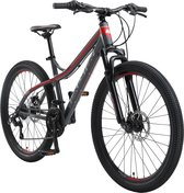 Bikestar  26 inch hardtail Alu MTB, 21 speed, grijs / rood met grote korting