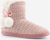 Thu!s gebreide dames sloffen - Roze - Maat 42 - Pantoffels