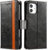 CaseNeo Business Splicing Dual Magnetic Buckle Horizontal Flip PU Leather Case met houder & kaartsleuven & portemonnee voor iPhone 11 (zwart)