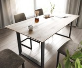 Eettafel  Adesso eiken look 180x90 zwitserse rand slipframe  zwart