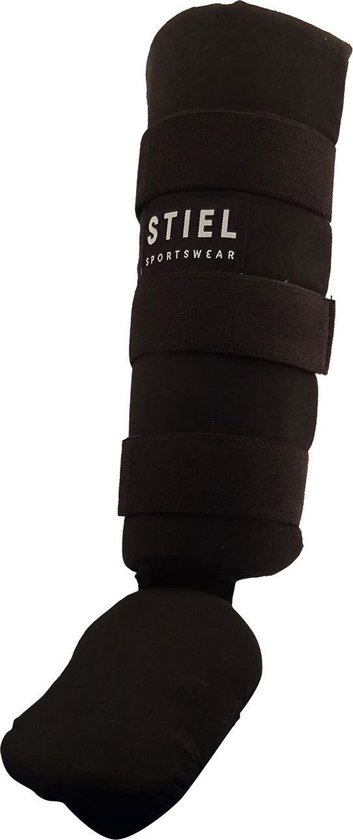 Stiel Scheenbeschermers Kickboksen - Katoen - Zwart - XXL