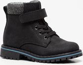 TwoDay leren jongens veterboots - Zwart - Maat 26 - Echt leer - Uitneembare zool