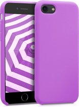 kwmobile telefoonhoesje voor Apple iPhone SE (2022) / iPhone SE (2020) / iPhone 8 / iPhone 7 - Hoesje met siliconen coating - Smartphone case in pastel lila