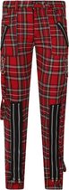 Banned - AVENGENCE CHECK Broek rechte pijpen - L - Rood