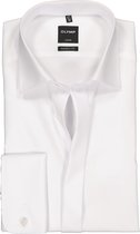 OLYMP Luxor modern fit overhemd - smoking overhemd - mouwlengte 7 - wit met Kent kraag - Strijkvrij - Boordmaat: 39