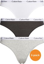 Calvin Klein dames slips (3-pack) - zwart - wit en grijs - Maat: M