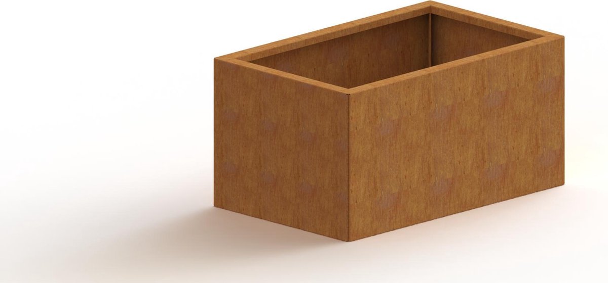 Cortenstaal plantenbak - Rechthoek - 80x50x30cm - Roestkleur - Zonder bodem - MySteel