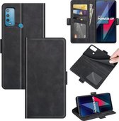 Voor wiko Power U30 Dual-side magnetische gesp horizontale flip lederen tas met houder & kaartsleuven & portemonnee (zwart)