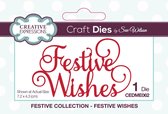 Creative Expressions Stans Kerst - 'Festive Wishes' - 4,3cm x 7,2cm
